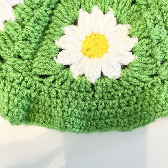Handmade Crochet Floral Bucket Hat Womens Daisy Cottagecore Hippie 70s 90s Retro - Picture 2 of 5